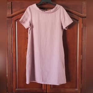 Le Muse Dusty Pink / Mauve Linen Cotton Story Dress Size M